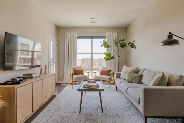 Living room with large window